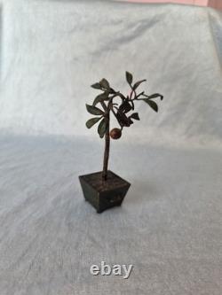 Antique Dolls House Miniature Orange Tree Cold Painted Bronze