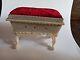 Antique Dolls House Miniature Sewing Box, Hand Carved