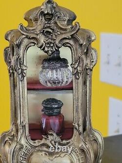 Antique French Miniature Vitrine Doll House or Stand up Trinket Box Casket