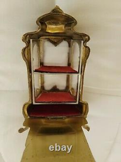 Antique French Miniature Vitrine Doll House or Stand up Trinket Box Casket