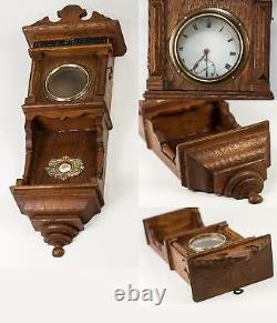Antique French Miniature Wall Clock Case is a Pocket Watch Holder, Doll House