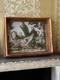 Antique Georgian Straw Work Hand Tinted Miniature Picture / Dolls House