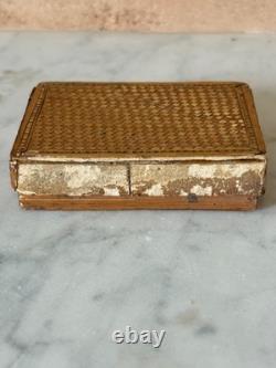 Antique Georgian straw work hand tinted miniature picture / dolls house