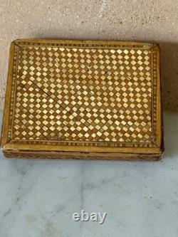 Antique Georgian straw work hand tinted miniature picture / dolls house