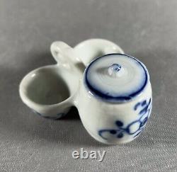 Antique German Blue Onion MINIATURE Doll House Porcelain ONE PIECE Condiment Set