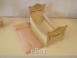 Antique German Dolls House Furniture Bedroom Suite Schneegas / Gottschalk