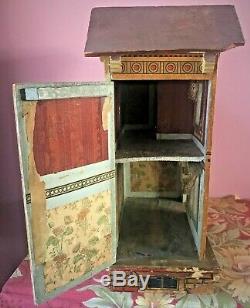 Antique German Gottschalk Lithographed Paper Dollhouse