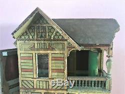 Antique German Gottschalk Lithographed Paper Dollhouse