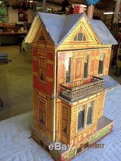 Antique German Gottschalk Wood & Lithograph Doll House