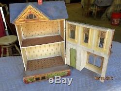 Antique German Gottschalk Wood & Lithograph Doll House