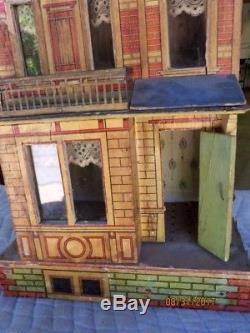 Antique German Gottschalk Wood & Lithograph Doll House