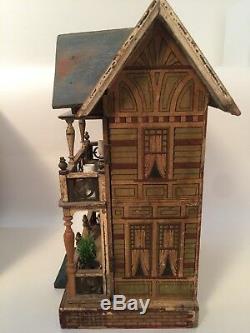 Antique German Moritz Gottschalk Blue Roof Victorian Doll House ca1890