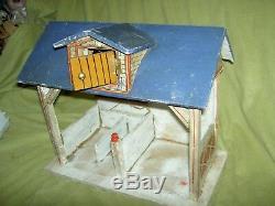 Antique German Moritz Gottschalk Blue Roof dollhouse farm, stable & loft, c1890