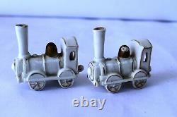 Antique German Rail Engine Porcelain Locomotive Miniature Doll House Gilt Rare2