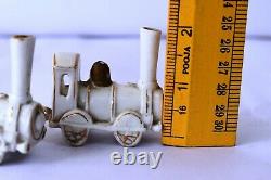 Antique German Rail Engine Porcelain Locomotive Miniature Doll House Gilt Rare2
