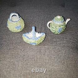 Antique Germany Teapot Set Doll House Miniature Porcelain