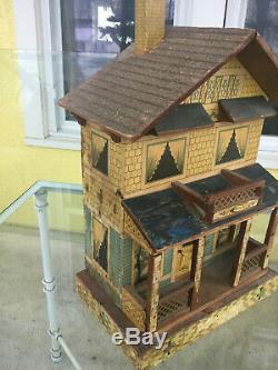 Antique Lithographed Wooden Bliss Doll's House
