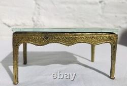 Antique Miniature Doll House Furniture Gilt Ormolu Bronze Velvet Chairs Table