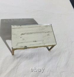 Antique Miniature Doll House Furniture Gilt Ormolu Bronze Velvet Chairs Table