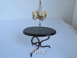 Antique Miniature Doll House Ormolu 4 arm Chandelier