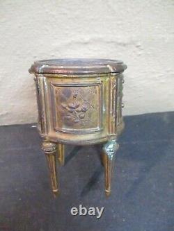 Antique Miniature Doll House Table Jewelry Box French Miniature 4 1/2