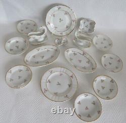 Antique Miniature Dolls China Dinner Service DUCK SAUCEBOATS 15 pieces Roses