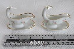 Antique Miniature Dolls China Dinner Service DUCK SAUCEBOATS 15 pieces Roses