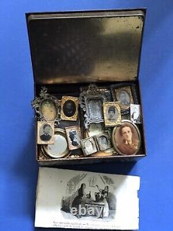 Antique Miniature Guilt Framed Daguerreotypes And Early Prints. Dolls House