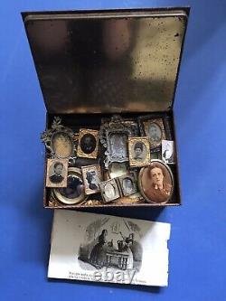 Antique Miniature Guilt Framed Daguerreotypes And Early Prints. Dolls House