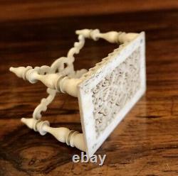 Antique Miniature Hand Carved Bone Table Dolls House Furniture