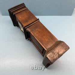 Antique Miniature Long Case Grandfather Clock Dolls House Mantle Ticking Tlc