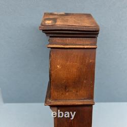Antique Miniature Long Case Grandfather Clock Dolls House Mantle Ticking Tlc