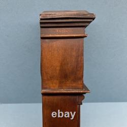 Antique Miniature Long Case Grandfather Clock Dolls House Mantle Ticking Tlc