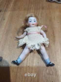 Antique Miniature Mignonette Dolls Porcelain/bisque German Dolls House Dolls