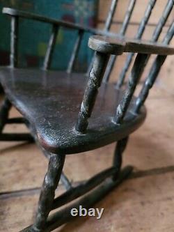 Antique Miniature Model Of A Comb Back Windsor Chair Rocking Chair Dolls House