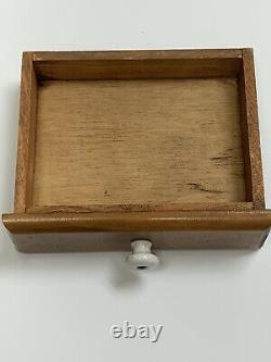 Antique Miniature Pine Doll House Dresser Missing One Porcelain Knob