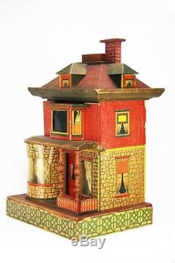 Antique Paper Litho Wood Dollhouse ca1910