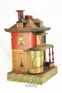 Antique Paper Litho Wood Dollhouse ca1910