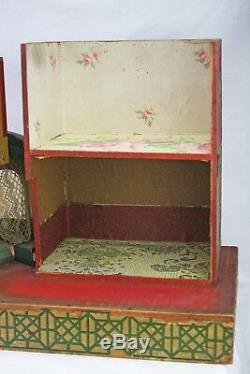 Antique Paper Litho Wood Dollhouse ca1910