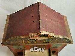 Antique R Bliss Victorian 2 Story Lithograph Paper on Wood Dollhouse