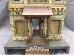 Antique R. Bliss Wooden Dollhouse Lithograph Wood Doll House 2 Story DD343