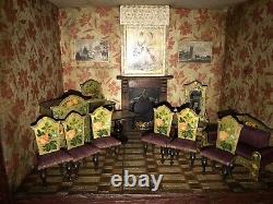 Antique Rare Set Of German Lithographed Dolls House Furniture Circa 1870