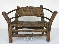 Antique Set 4 Victorian Adirondack Wood Hand-Made Miniature Doll House Furniture