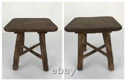 Antique Set 4 Victorian Adirondack Wood Hand-Made Miniature Doll House Furniture