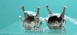 Antique Sterling Silver Miniature Dolls House Chairs 4 cm h x 2 cm marks poor