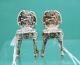 Antique Sterling Silver Miniature Dolls House Chairs 4 X 2 Cm Hallmarks Poor