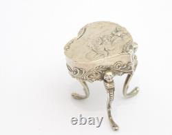 Antique Sterling solid silver box Repousse Rococo 1896 SB miniature dolls house