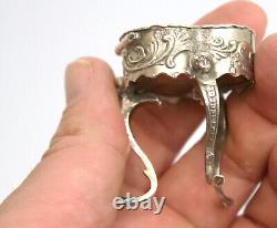 Antique Sterling solid silver box Repousse Rococo 1896 SB miniature dolls house