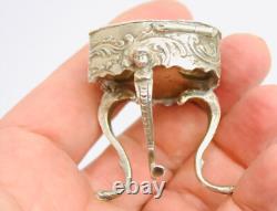 Antique Sterling solid silver box Repousse Rococo 1896 SB miniature dolls house