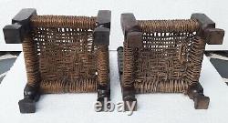 Antique Style Chair Hand Carved Miniature Furniture Girls Toy Doll House 2 Pc